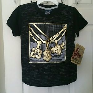 BOYS METALLIC SPLATTER PRINT T-SHIRT.
